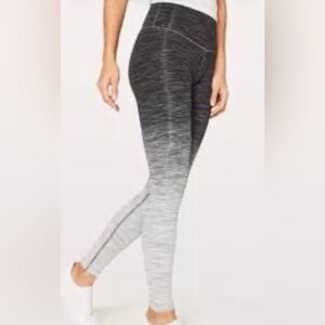 Lululemon Wunder Under Hi-Rise Tight Women's 8 Ombre Melange Space Dye Black 30”